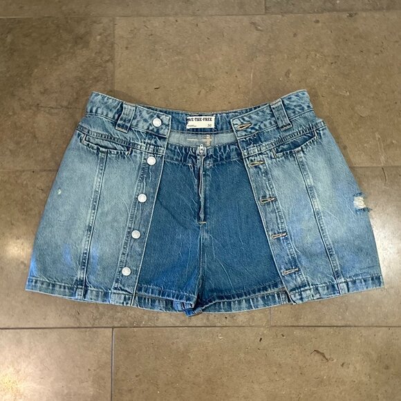 Free People Light Blue Denim Skort - Picture 12 of 16